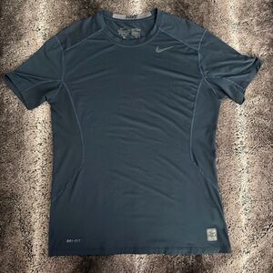 Nike Men's Short Sleeve Tee - Black with Navy Blue Stitching
